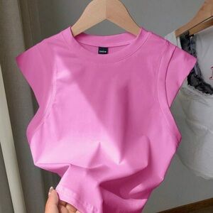 SHEIN Vibrant Pink Muscle Tee